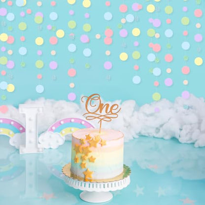 Outus 5 Pieces Dot Garland Banner Hanging, Pastel - color: Pastel