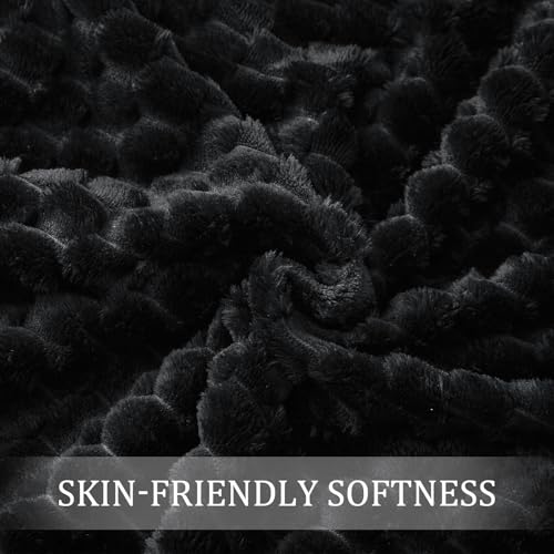 Exclusivo Mezcla 3D Fleece Queen Size Blanket for Bed, Black - color: Black, size: Queen ( 90x90 IN )