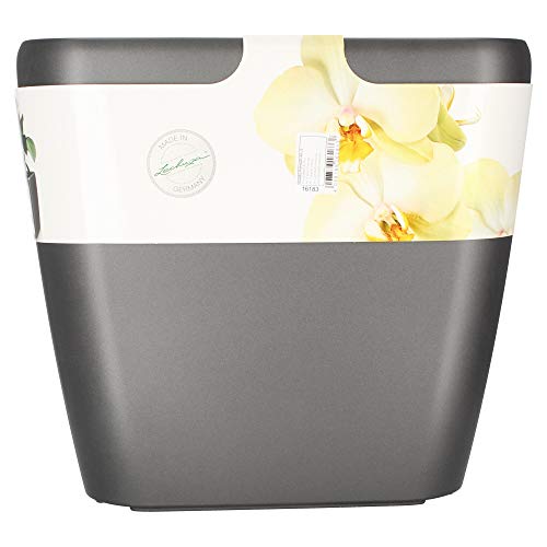Lechuza Quadro LS 43 Charcoal Metallic, Self-Watering Square Planter, H15.4 L16.9 W16.9 in - color: Anthracite Metallic, size: H40 L43 W43 cm
