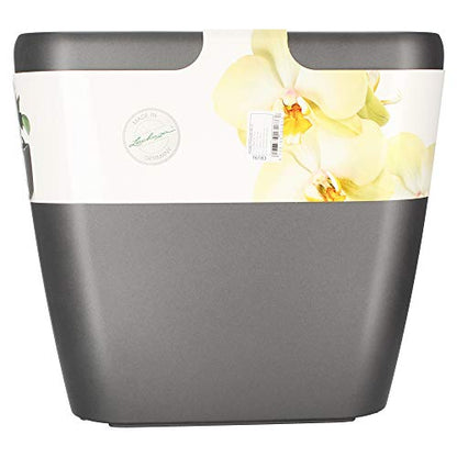 Lechuza Quadro LS 43 Charcoal Metallic, Self-Watering Square Planter, H15.4 L16.9 W16.9 in - color: Anthracite Metallic, size: H40 L43 W43 cm
