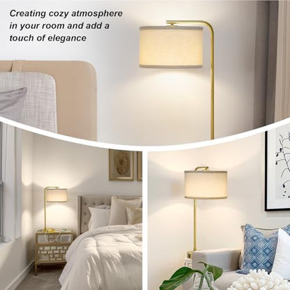 Mordern Gold Table Lamp, Fully Dimmable Bedside Lamp with C+A USB Ports - color: Gold