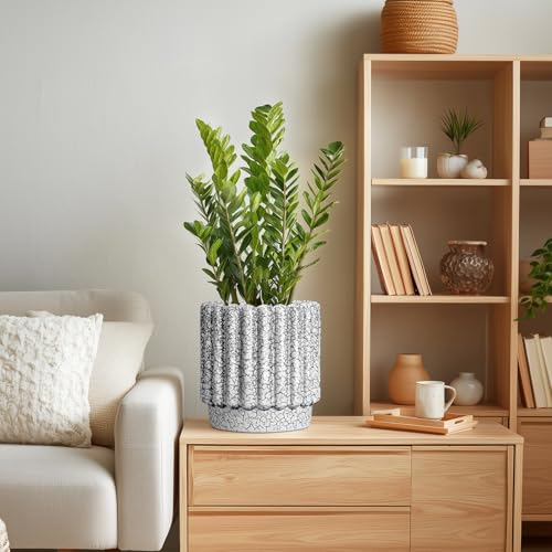 Ceramicfor Ceramic Planter, 7.6 Inch, Black and White - color: Black and White, size: 7.6 Inch