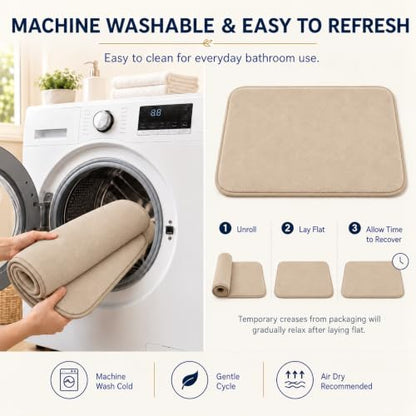 Beige Bath Mat Sets Extra Soft Memory Foam Bathroom Rugs 3 Piece Non Slip Absorbent & Dry Living Mat Sets Washable Bath Carpets with Toilet Rug,Bath Rugs for Bathroom,Tub,Shower,Kitchen,Bedroom - color: Beige