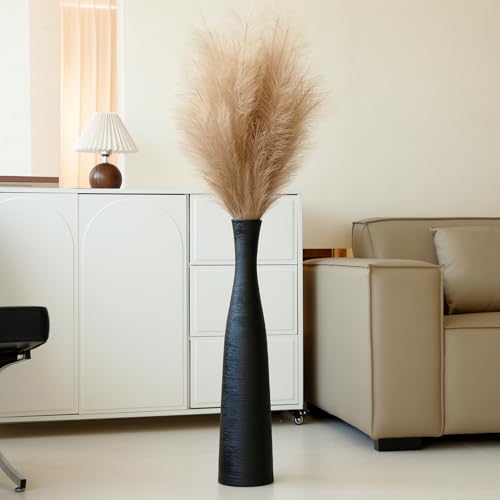 Ceramic Tall Floor Vase, 29" Terracotta Large Decorative Vases Home Decor - color: Black