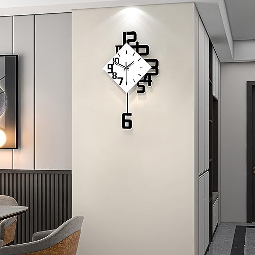 Decorative Wall Clock for Living Room Large Modern Clocks Silent - size: 12*20 inch