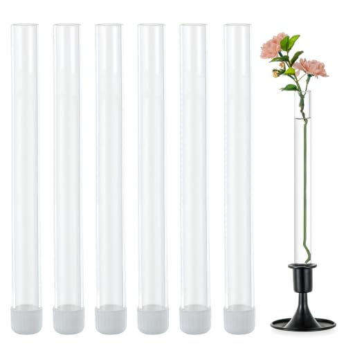 Glasseam 6Pcs Glass Bud vase for Candle Holder, 7.87" Tall Small Vases Set - size: 7.87“ Tall