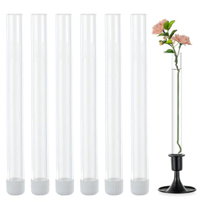 Glasseam 6Pcs Glass Bud vase for Candle Holder, 7.87" Tall Small Vases Set - size: 7.87“ Tall