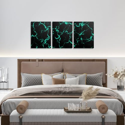 Feelyou Strip Lines Wall Art 12" x 16" x 3 - color: Green