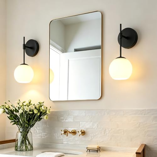 Battery Operated Wall Sconces Set of Two, Rechargeable, Black - color: Black