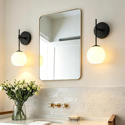 Battery Operated Wall Sconces Set of Two, Rechargeable, Black - color: Black