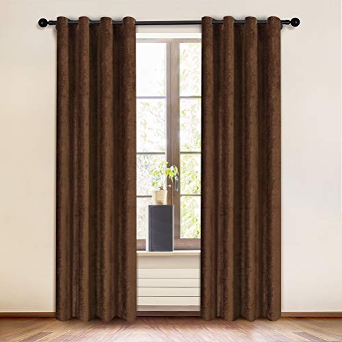 ELKCA Chocolate Double-Sided Chenille Curtains for Living Room Modern Window Treatment for Bedroom Curtain,Grommet Top-2 Panels (Chocolate, 52" W x 96" L) - color: Chocolate, size: 52"W x 96"L (Pack of 2)