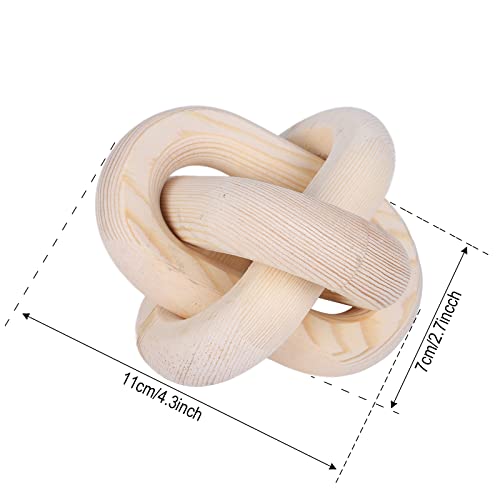 Jlong Wood Knot Decor Chain Link Modern Farmhouse Boho Coffee Table Accent - color: Natural