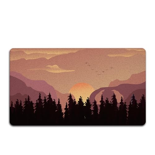Boho Front Door Mat Outside Entrance - Forest Mountain Decorative Door Mats for Indoor Outdoor Porch Inside Entryway, Washable Non-Slip Welcome Mats, Housewarming Gifts New Home 302 - color: Doormat004