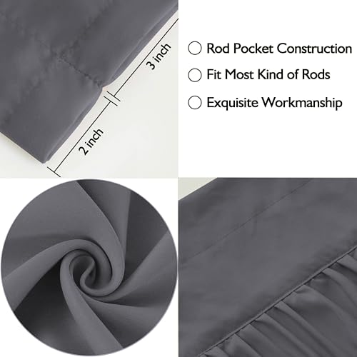 HIG 2 Pack Gray Handcrafted Window Treatment Tiers Curtains, 30"x24" - color: Darkgray, size: 30"W x 24"L (Pack of 2)