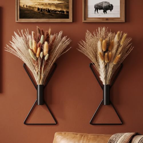Peryiter Black 2 Pcs Boho Wall Decor Metal Wall Art, X Shape - color: Black, style: X Shape