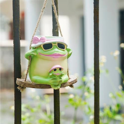 Saysmile Unique Resin Plant Hangers Outdoor Gift Ideas for Mother - color: Frog-green
