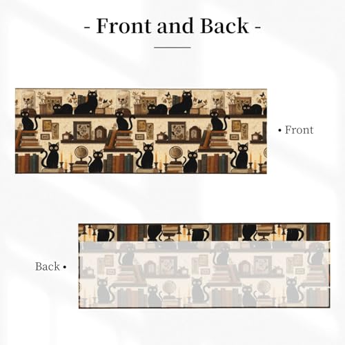 Cats on Bookshelf Abstract Valances for Windows Rod Pocket Curtain Valance 1 Panel Short Curtains for Kitchen Bathroom Living Room Bedroom Window Treatments - color: Cats on Bookshelf
