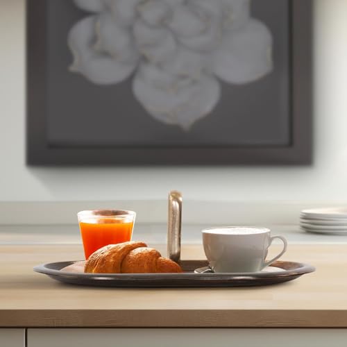 Howard Elliott Collection Golden Ore Oval Tray with Handles, Ombre Gold to Bronze Aluminum Decorative Tray for Coffee Table, Console or Serving Accent, 5.5H x 16W x 10D, Gold Bronze - size: 16" x 10" x 5.5"