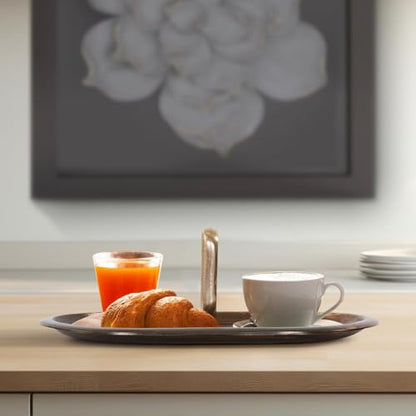 Howard Elliott Collection Golden Ore Oval Tray with Handles, Ombre Gold to Bronze Aluminum Decorative Tray for Coffee Table, Console or Serving Accent, 5.5H x 16W x 10D, Gold Bronze - size: 16" x 10" x 5.5"