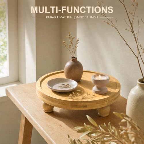 EOSAHR Round Bamboo Wood Riser for Kitchen Counter, Original wood - color: Orginal Wood