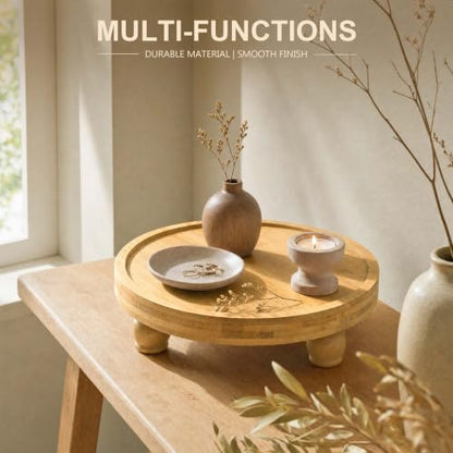 EOSAHR Round Bamboo Wood Riser for Kitchen Counter, Original wood - color: Orginal Wood