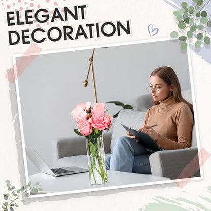 12 Pcs Glass Cylinder Vases for Centerpieces, 8 Inch