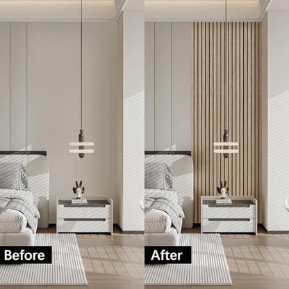 Acoustic Wood Wall Panels, 2 PCS Slat Wall Panels - Walnut Veneer Soundproof Panels for Home & Office, 94.5" Extra-Long Easy Peel & Stick Panels for Walls (11.8"W x 94.5"L) - color: Walnut-2 Packs