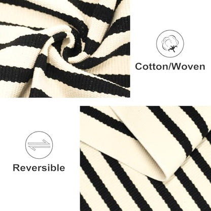 Washable Outdoor Rug 3'x5',Black and Beige Striped Area Rug - color: Beige Black, size: 3' x 5' (Rectangular)