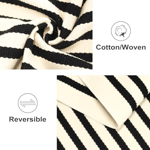 Washable Outdoor Rug 3'x5',Black and Beige Striped Area Rug - color: Beige Black, size: 3' x 5' (Rectangular)