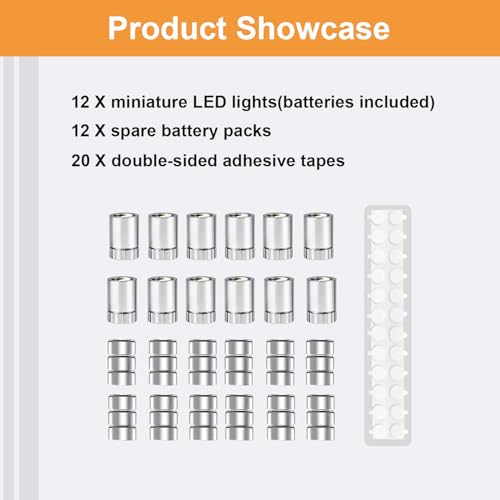 Aogist 12 PCS Green Mini LED Spot Lights, Battery Operated Tiny SMD Lamps - color: Green, size: 12