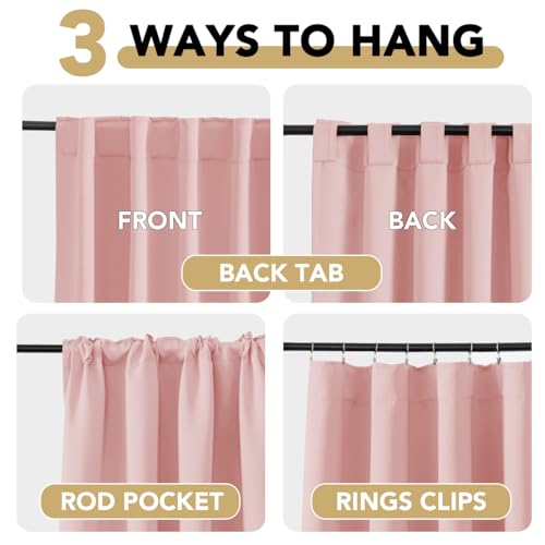 H.VERSAILTEX Blackout Curtains Thermal Insulated Window Treatment Panels Room Darkening Blackout Drapes for Living Room Back Tab/Rod Pocket Bedroom Draperies (2 Panels, Baby Pink, 42 x 54 Inch) - color: Baby Pink, size: 42"W x 54"L (Pack of 2)