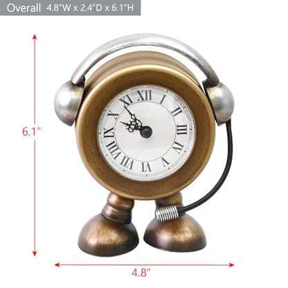 Ikee Design Gold DJ Desk Clock Modern Mantel Small Table Clock