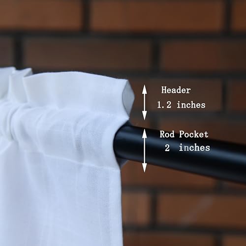 2PC PKT Floral Embroidery Curtain Valance, White Elegant Decorative Flowers Window Valances,Valances for Windows Living Room,Rod Pocket W50XL16 inch (Flowers) - size: 50"W x 16"L (Pack of 2)