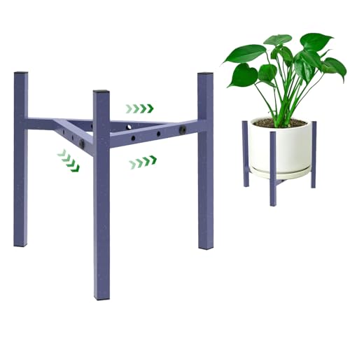Aripark Plant Stand Indoor Adjustable, Metal Modern Plant Stands Small, Heavy Duty Stable Plant Pot Flower Holder Outdoor Corner, Fit 8 9 10 11 12 inch Pots, Sparkling Blue (Pot & Plant Not Included) - color: Sparkling Blue