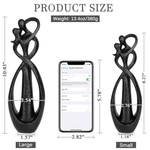 Trycooling Kissing Lovers Statue Abstract Sculpture, Black, Large - color: Black, size: Large