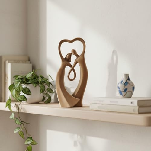 Couple Statue with Soft Flocked Finish, Brown - color: Couple01-brown