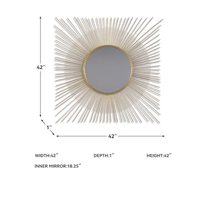 Signature Design by Ashley Accent Mirror, 42-in Gold Sunburst, Elspeth