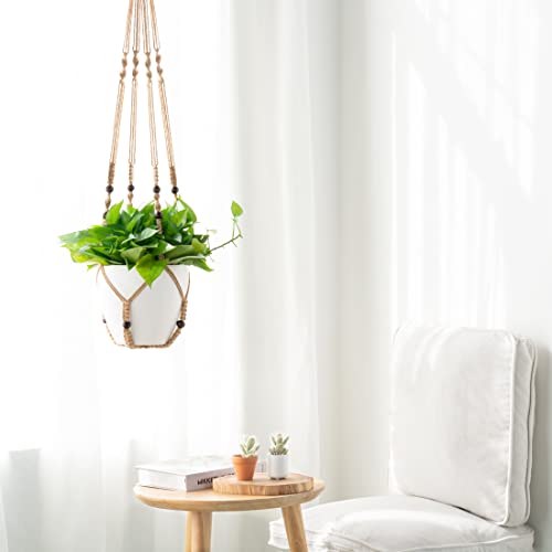Mkono 43 Inch Macrame Plant Hanger Indoor Hanging Planter Holder Brown 1Pc - color: Brown