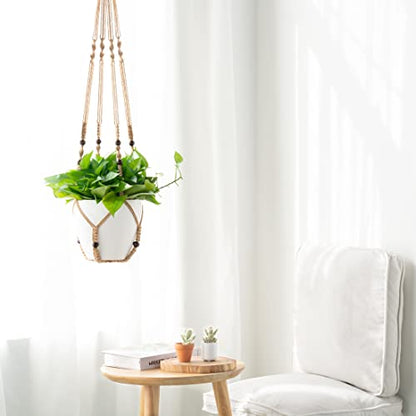 Mkono 43 Inch Macrame Plant Hanger Indoor Hanging Planter Holder Brown 1Pc - color: Brown