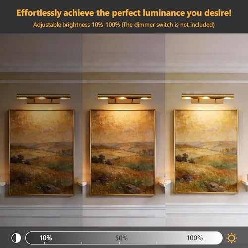 18 Inch Hardwired Picture for Wall Brass Picture Lighting - color: Brass, size: 18in