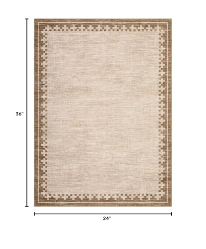 GarveeHome 2x3 Washable Kitchen Rug Low Pile Foldable Neutral Soft Doormat - color: Beige, size: 2'x3' (Rectangular)