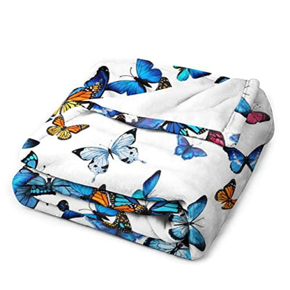 Butterfly Blanket Beautiful Butterfly Throw Blanket Ultra Soft Blankets Lightweight Cozy for Bed Couch Sofa 50"x40" - color: Butterfly 2, size: 50"x40"