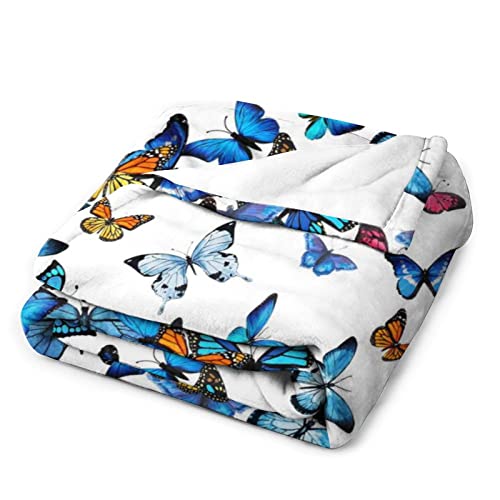 Butterfly Blanket Beautiful Butterfly Throw Blanket Ultra Soft Blankets Lightweight Cozy for Bed Couch Sofa 50"x40" - color: Butterfly 2, size: 50"x40"