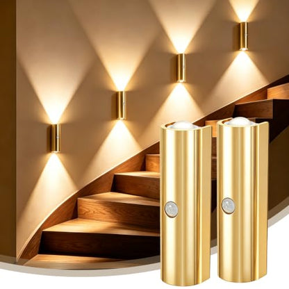 Motion Sensor Wall Light, Magnetic Rechargeable Wall Sconces - color: Gold