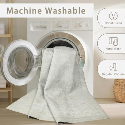 6x9 Washable Area Rugs for Living Room,Bedroom,Dining Room(Concrete Grey) - color: Concrete-grey, size: 6' x 9' (Rectangular)