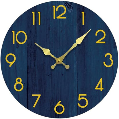 Blue Small Wall Clocks Battery Operated, 8 Inch Silent Wall Clock - size: 8 Inch