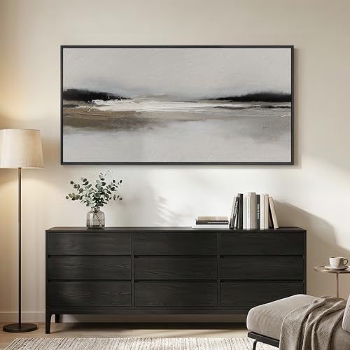 Large Framed Black and White Abstract Wall Art for Living Room, 30x60 In - color: Black & White A, size: 60"L x 30"W