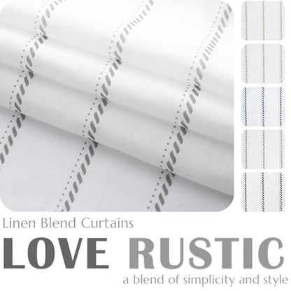 jinchan Stripe Linen Window Valance Curtain, 50x16, 1 Panel, Grey - color: Nautical Striped Grey on White, size: 50"W x 16"L (Pack of 1)