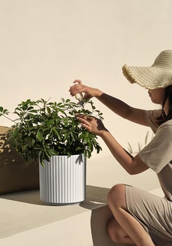 Veradek Demi Series Planter - Large Round Outdoor Planter - color: White, size: 12 inch - 2 Pack