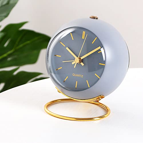 SHISEDECO Small Tableclocks Classic Non-Ticking Tabletop Alarm Clock,Blue - color: Rn-blue